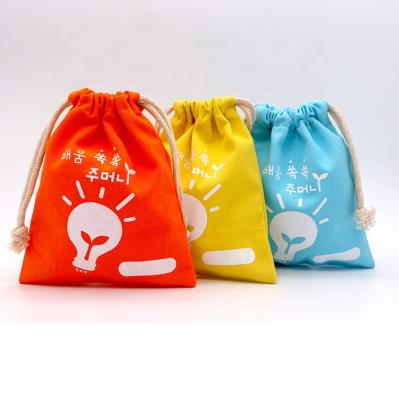 China Recyclable Cotton Canvas Fabric Pouch Drawstring Bag For Gift Packaging for sale