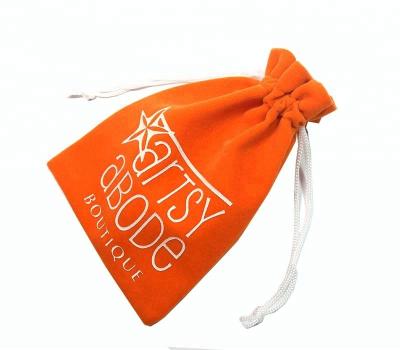 China Boutibox BB-T129 Recyclable Orange Velvet Bag Drawstring Pouch Jewelry Bag for sale