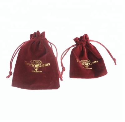 China Recyclable Boutibox BW-21 Customized Wholesale Velvet Jewelry Bag , Luxury RED Velvet Pouch for sale