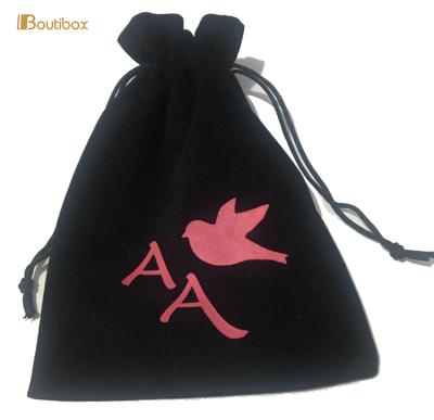 China Recyclable Eco Friendly Wholesale Custom Printing Drawstring Bag Velvet Jewelry Drawstring Pouch for sale