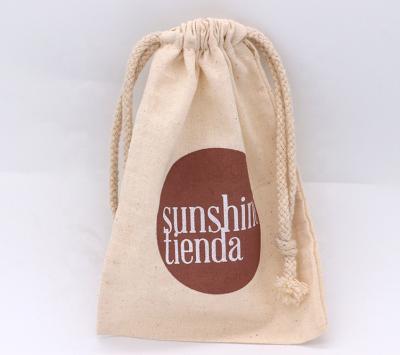 China Recyclable Cotton Drawstring Pouch Jewelry Gift Bag With Custom Logo Luxury Twine for sale