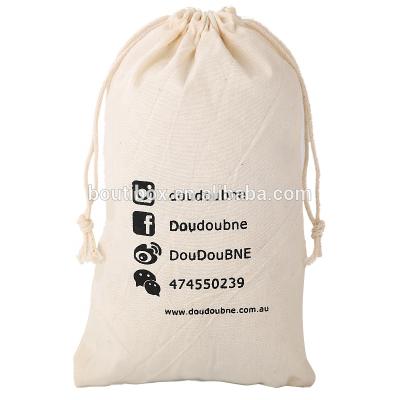 China Boutibox BB-T8 Recyclable Organic Cotton Laundry Drawstring Bag Dust Sling Pouch for sale