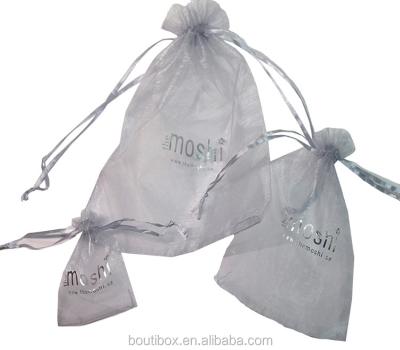 China Boutibox BB-T134 Yiwu Bangdi Recyclable Gray Moshi Jewelry Drawstring Pouch Bags Wedding Party Candy Favor Organza Bag for sale