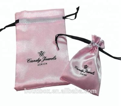 China Luxury Pink Gift Boutibox BB-T135 Drawstring Pouch Satin Jewelry Bag Candy Bag for sale