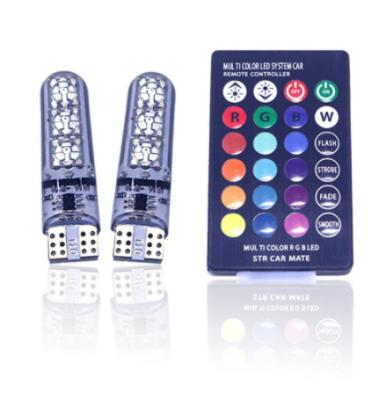 China T10 5050 6SMD RGB Car Led Bulb Interior Indicating Light T10 5050 6SMD RGB Color With Remote Controller for sale