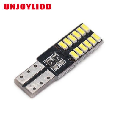 China 3014 t10 led Canbus car bulb w5w led 194 t10 24smd canbus led bulb no error 10x27mm for sale