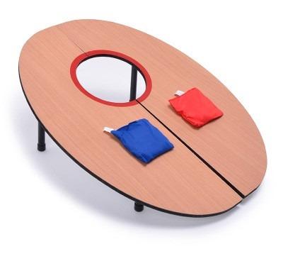 China Mini Portable Wooden Toys Desktop Cornhole Bean Bag Chair Tossing Game Wooden Toy Holder for sale