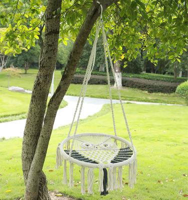 China New Design Durable Round Owl Shape Net Hanging Portable Hammock Swing Chair for Bedroom Yard Garden for sale