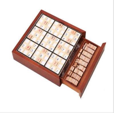 China Classic Wooden Kids Game Learning Educational Logic Board Game Wooden Sudoku Puzzle Game For Children for sale