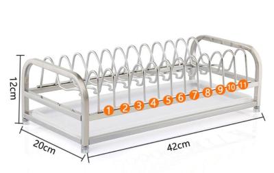 China 1-Tier Standing Dish Drying Rack , Countertop Storage Kitchen Dish Racks for sale