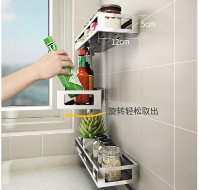 China Multi Tier Rotatable Bathroom Storage Rack Solid Base For A Stable Hold for sale