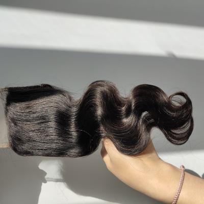 China 12 Months Loose Wave Hair Color 4*4 Unprocessed Indian Natural Original Lace Closure Human Hair For Black Women for sale