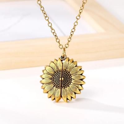 China New Arrival TRENDY You Are My Sunflower Necklace Sunflower Necklace Daisy Sunflower for sale