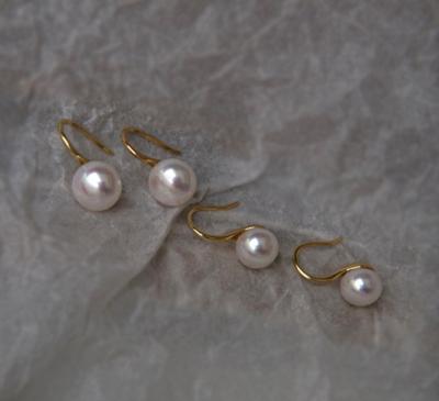 China Fashionable S925 Sterling Silver Plated With Gold Pearl Earring for sale