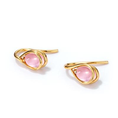 China 2020 Fashion New Arrival 925 Sterling Silver Stud Earrings Gold Pop Earrings for sale