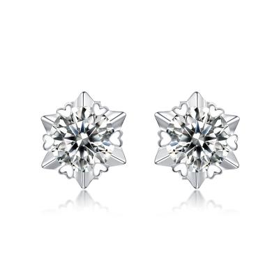 China FASHIONABLE design moissanite diamond classic stone earrings 925 sterling silver engagement gift for both parties for sale