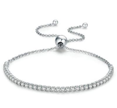 China FASHIONABLE 925 Silver with Lab Created Diamond Tennis Chain Bracelet for sale