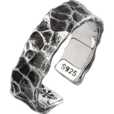 China 2020 Hammer 2020 Vintage Ring Mens S925 Silver Plated Cool Punk Rock Punk Restraint Ring Cuban Fashion Jewelry Institute for sale