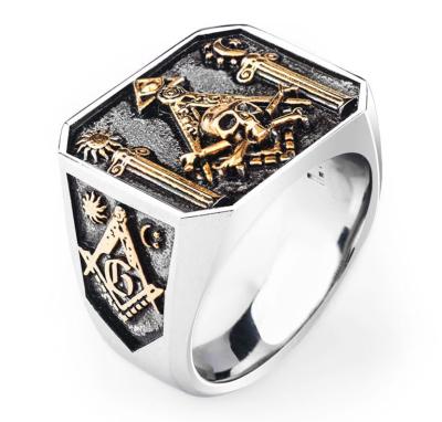 China Stainless Steel Men's Ring Hip Hop Northern Europe Viking Punk Rock Totem Skull Punk Ring for sale