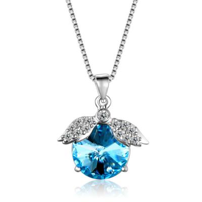 China Fashion 925 Sterling Silver Plated With 18K Gold Pendant Jewelry Fashion Gift For Women Austrian Crystal Without Chain for sale