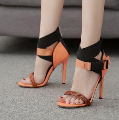 China Fashion Trend Ankle Buckle Strap High Heel Sandals Around Open Toe Women Sandals Summer Ladies Pumps for sale