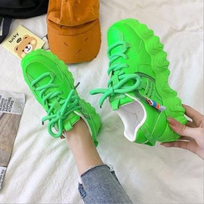 China Fashion Trend Comfortable Thick Bottom Lace Up Women Sneakers Walking Running Tennis Shoes For Women Sports Casual Shoes for sale