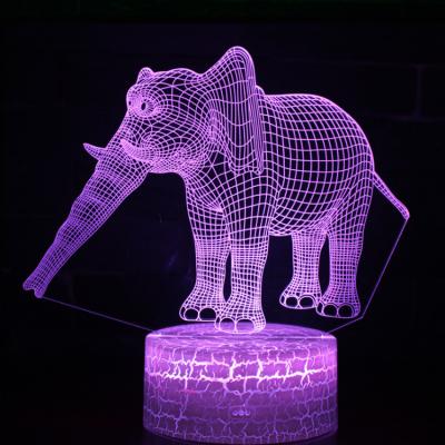 China Wholesale ABS Elephant 3d Animal Illusion Led Night Light Table Lamp With Custom Gift for sale