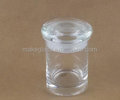 China Sustainable Medical Use 3oz Mini Glass Jar Storage Glass Jar With Glass Lid for sale