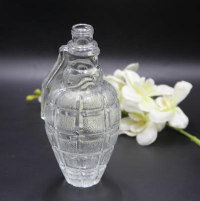 China Glass Beverage Wine Bottle Pomegranate Shape Special Glass Bottle With Plastic Lid for sale