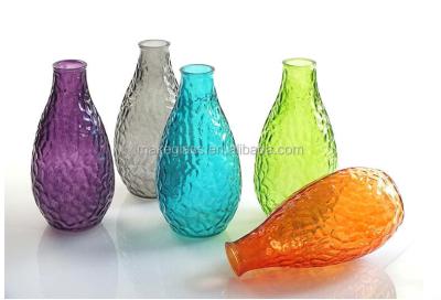 China Glass Stained Vertical Striped Classic Glass Vase for sale