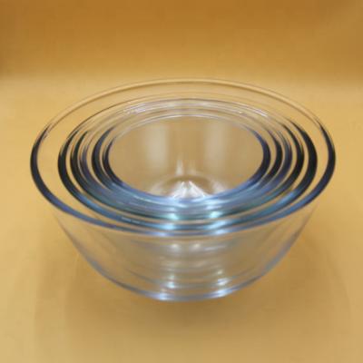 China Sustainable Glass Bowl Set Eco Friendly Borosilicate Glass Salad Mixing Bowls for sale