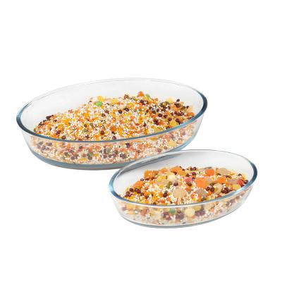 China Cheap High Quality Customized Round Borosilicate Stocked Glass Bakeware for sale