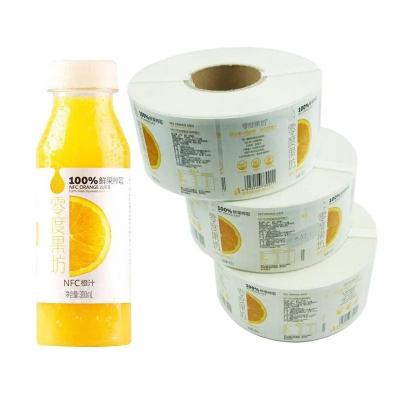 China Waterproof Custom Printing Packaging Bottle Labels Waterproof Roll Labels Cheap Price Pack Labels For Juice Bottle for sale