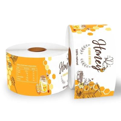 China High Quality Custom Waterproof Self Adhesive Label Honey Jars Packaging Food Printing Waterproof Stickers for sale