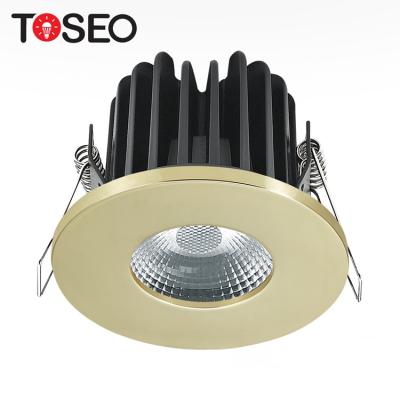 China Modern Downlight Suppliers Recessed Gold Led Downlight Cob Downlight Dimmable IP65 10w Fire Rated Ceiling Light Bathroom Spotlight for sale