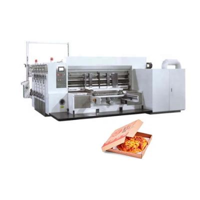 China Factory Europe America Market 4 Colors Corrugated Cardboard Printing Die Cutting Machine Making Pizza Boxes for sale