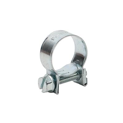 China Blue White Galvanized Galvanized Iron Mini Hose Clamp, 20-22mm Connection 9mm Bandwidth for sale