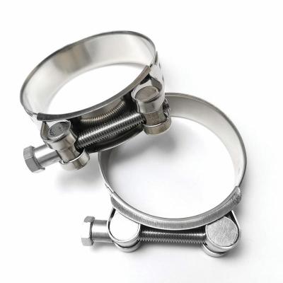 China Low Price Competitive Stainless Steel Pipe Connection T Bolt High Quality Adjustable Pipe Clamps for sale