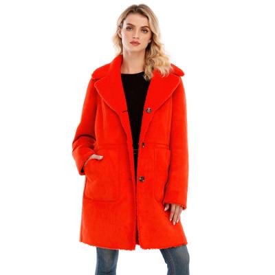 China Double Sided Anti-wrinkle Faux Fur Jacket For Women Warm Shepherd Coat And Sueded Coat Red for sale