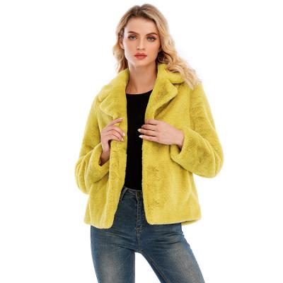 China Anti-wrinkle High Street Faux Fur Jacket For Women Warm And Soft Fur Coat With Fabulous Collar Various Color for sale