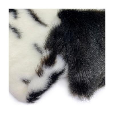 China Textured Garment Faux Fur Fabric For Garment Home Textile Jacquard Black And White Luxury for sale