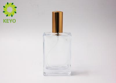 China Thick Bottom Square Clear Glass Perfume Atomiser Bottles Capacity 100ml for sale