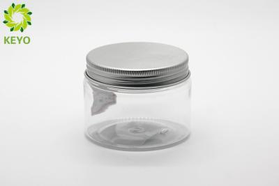 China Clear PET Plastic Body Butter Containers 150g Round Shape With Aluminium Cap for sale