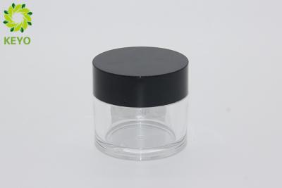 China 50g Clear Thick Wall Face Mask Jar PETG Plastic Made With Black Screw Cap for sale