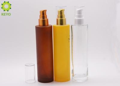 China Frosted Colored Argan Skin Hair Oil Cosmetic Pump Bottles , Cosmetic Empty Bottles for sale