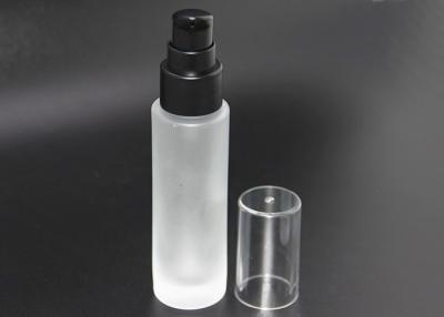 China 20ml 30ml Clear Frosted Cosmetic Glass Bottle Lotion Oil Foundation With Pump for sale