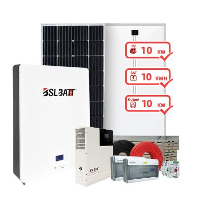 China BSLBATT Full Battery Home/Commercial Indoor Lighting Kit 2kw 5kw 10kw Rack Off House Grid Power Panel System Solar Energy Price for sale