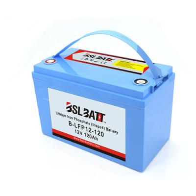 China Marine Boat BSLBATT Yacht Deep Cycle Lifepo4 12V 120Ah Lithium Battery With BMS for sale