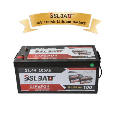 China Maximum 4 series or 4 series lithium ion 36v 100ah waterproof deep cycle lithium battery packs connected in parallel from BSLABTT application for sale