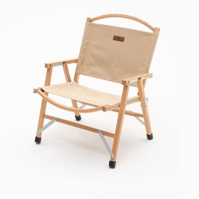 China Easy To Fold And Carry Wholesale Custom Kermit Foldable Wooden Folding Chair Outdoor Camping Beach Relax Fishing Natural Wood Folding Camping Chair for sale